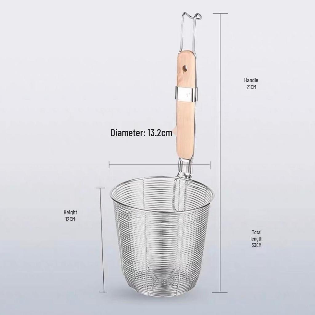 304 Stainless Steel Noodle Skimmer Ladle - Large Strainer for Mala Tang and Soup