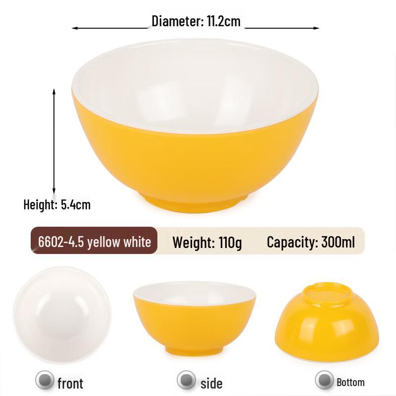 10-Pack Two-Tone Melamine Anti-Fall Bowls