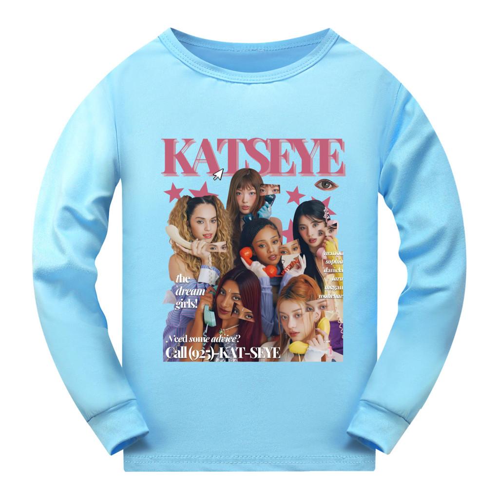 5303 Kids Girls KATSEYE Print Long Sleeves Regular T-Shirt