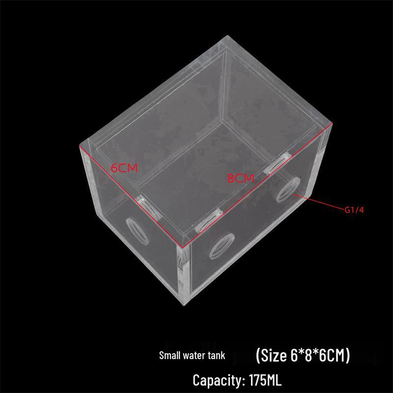 Transparent Acrylic Water-Cooled Mini Long Tank, 2-Point Thread, Various Sizes