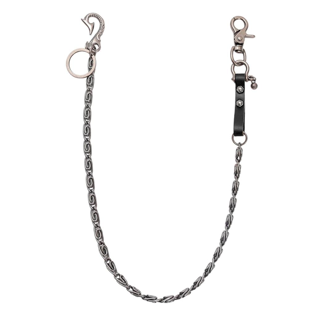 Wallet Chain 70cm Trendy Fashion for Women Girls Streetwear Fans Skaters Black Leather