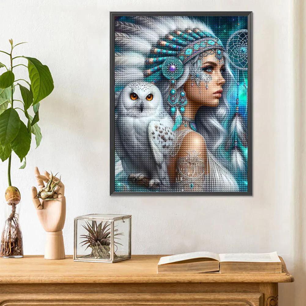 Fantasy Woman And Owl DIY Diamond Painting New 2024 Cross Stitch Mosaic Diamond Embroidery Sale For Home Decor Gift J3976