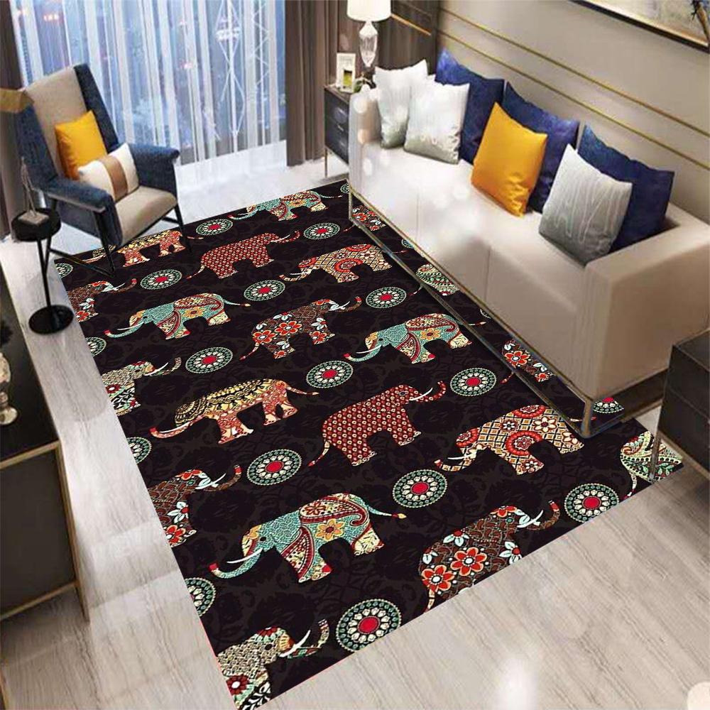  Retro Bohemian Style Flowers Carpet Living Room Sofa Bedroom Kitchen Entrance Door Mat Non-Slip Luxury Home Decor Rug