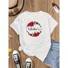 Casual Short-Sleeve Crew Neck T-Shirt with Graphic Print, Perfect for Summer and Spring, Designed for Women