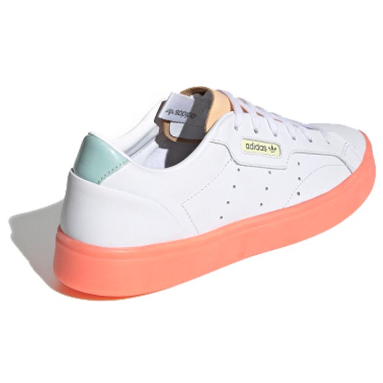 Adidas Womens Sleek 'White Glow Orange' (women's sizes) Cloud White / Signal Coral / Glow Orange Skateboard Shoes FW5463