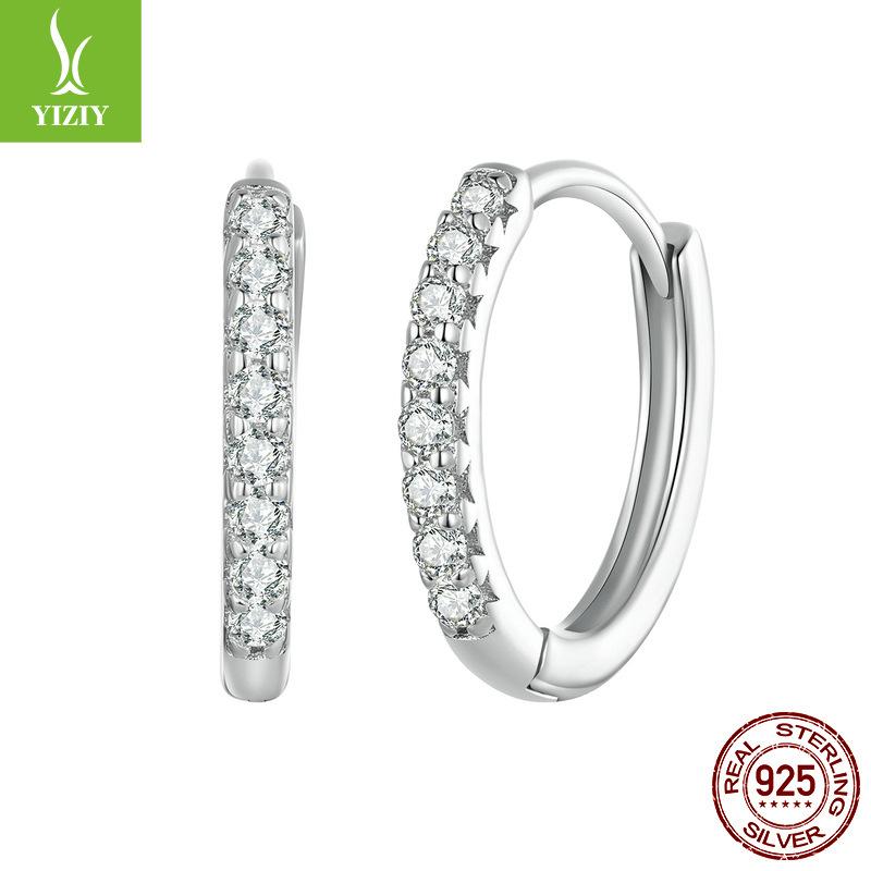 

Блестящие серьги-клипсы с муассанитом, женские классические роскошные универсальные серьги из стерлингового серебра S925