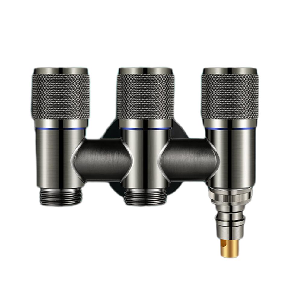 Heavy Duty 1 In Three Out Water Diversion Valve Separate Rotary Switch Control Compatible with Bathroom Toilet Bidet Sprayers