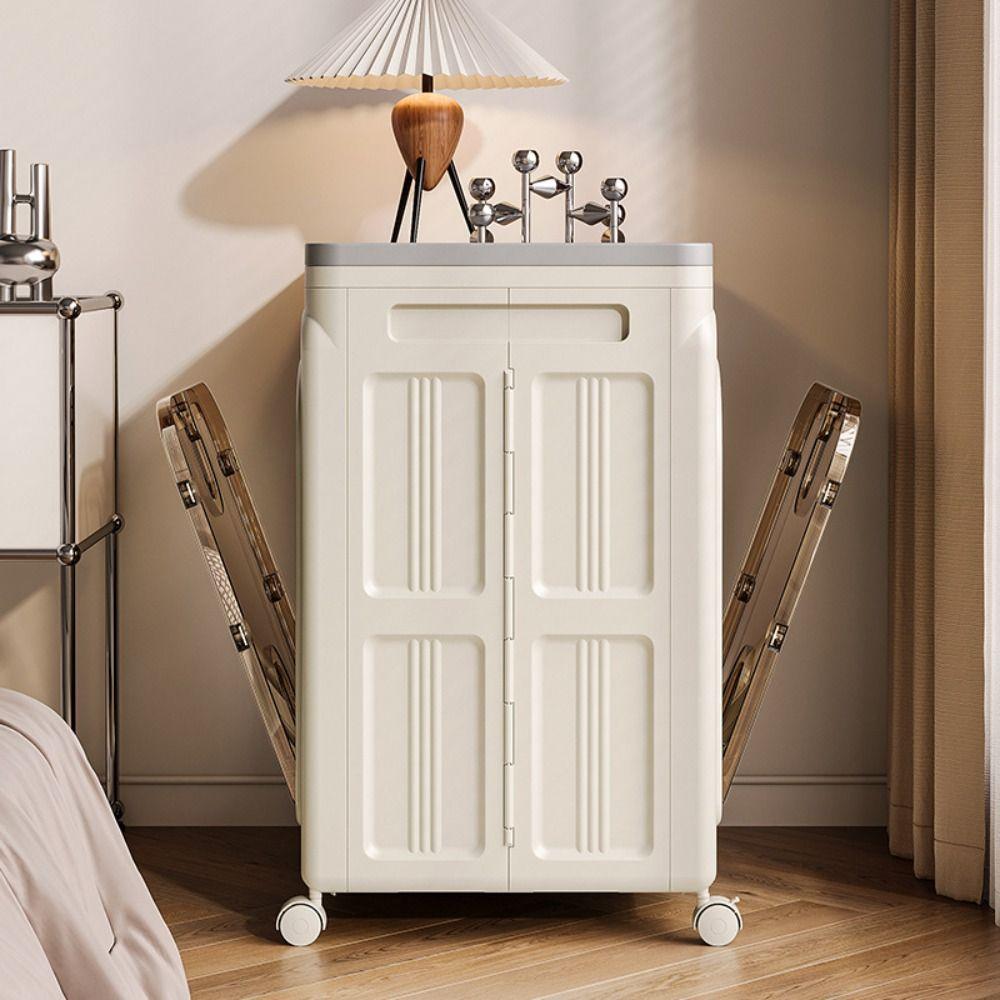 With Pulleys Foldable Storage Box Dustproof Toys Storage Basket Durable Storage Cabinet