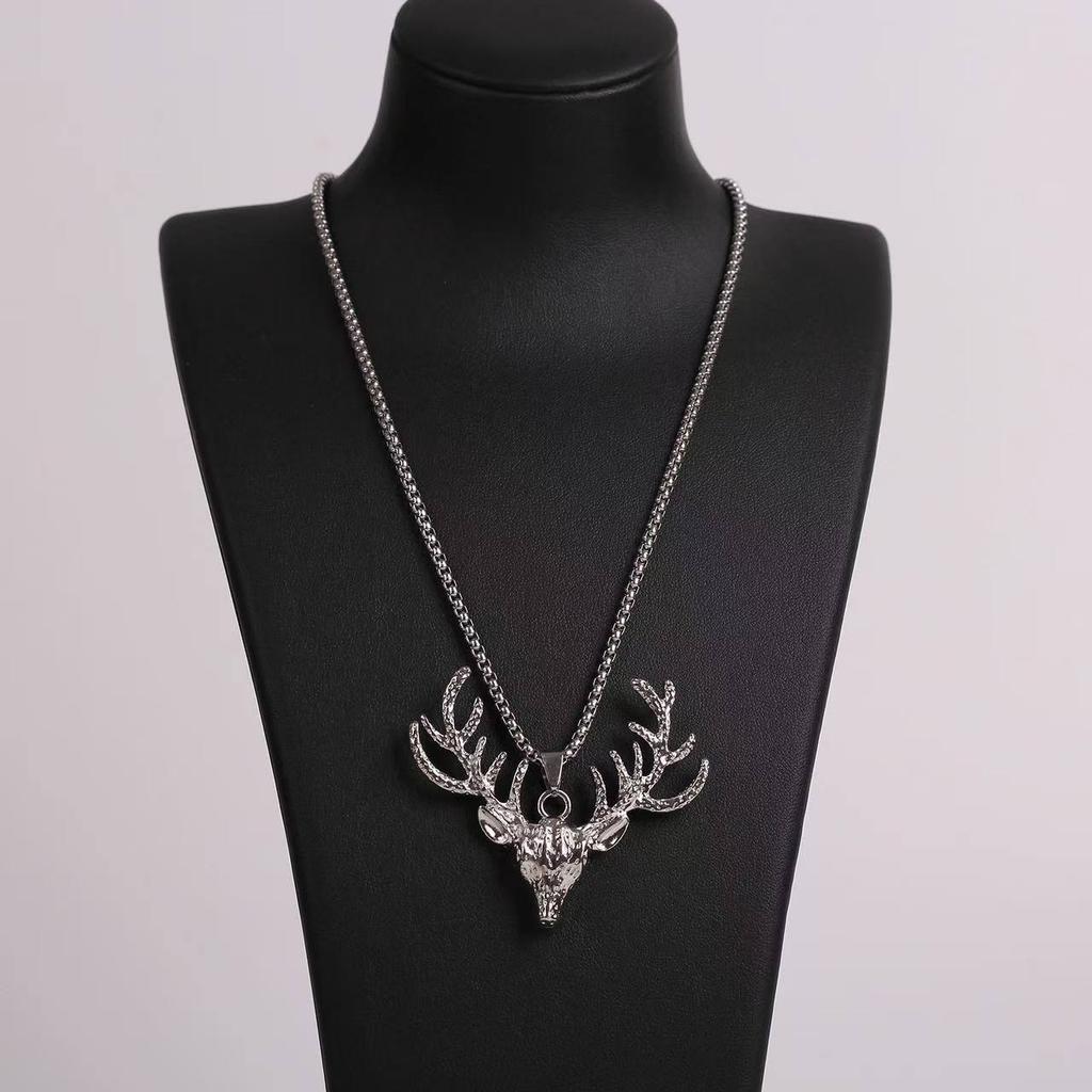 Men's Hip Hop Necklace Deer Pendant - Punk Vintage Street Couple Accessories - Cool Fashion Jewelry for Men and Women