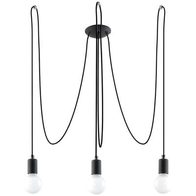 Edison Pendant Lamp 3 E27 Black Sollux Sl.0370