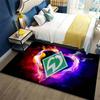 Werder Bremen Flammenrauch Vereinslogo Teppich, Rutschfeste Schwarze Fußmatte für Wohnzimmer Schlafzimmer Fußballfan Deko