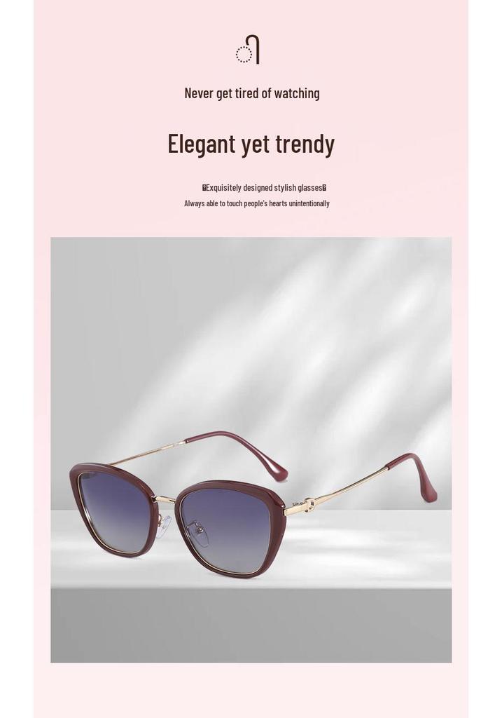 2026 Women's Trendy High-End Cat Eye Polarized Sunglasses - Slimming Effect & UV Protection