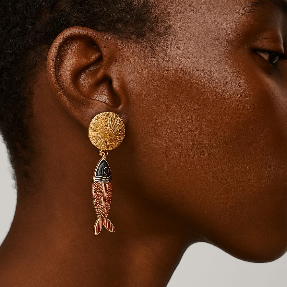 Metal Bohemian Dangle Earring Korean Style Animals Earrings Fish Pendant Earrings  Party