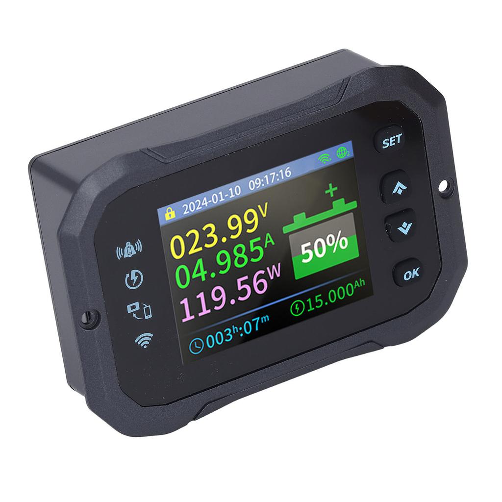 RV Coulomb Meter Wifi Remote Control Battery Capacity Power Voltmeter 10-100V 100A
