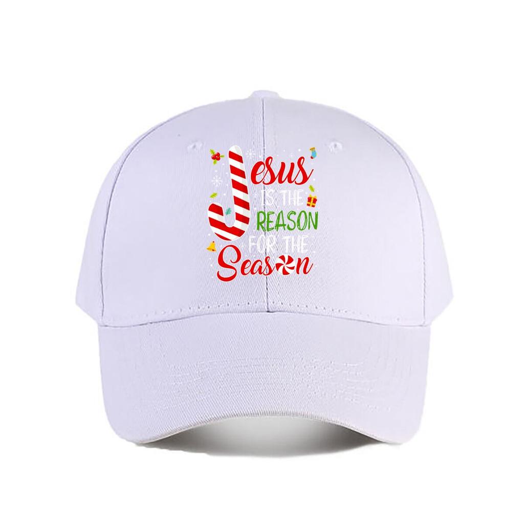 Jesus Is The Reason Christmas Candy Cane Decor Baseball Cap Fashion Unisex Sunhat Womens Outdoor Sports