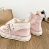 Frühling Herbst Damen Leinenschuhe Hoher Schaft Damen Flache Leinenschuhe Schnürung Student Sportliche Schuhe Mädchenschuh
