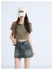 2025 Spring/Summer Women's Retro Denim A-Line Bodycon Mini Skirt
