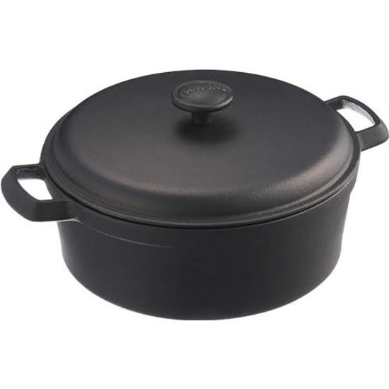 Iwachu Family Stew Pot 23 Black Coating Inner Diameter 23.5cm IH Compatible Nambu Ironware 21639