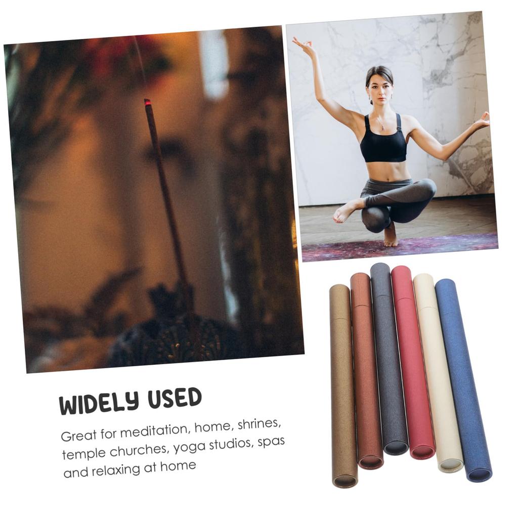 TOPPERFUN Incense Stick Storage Tubes, Set of 6, Paper, 23 x 2.1 cm, Pearl Colors (WhiteGrayGoldOrangeBlueRed), Approximately 120g Total,
