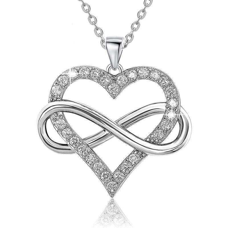 Infinite character heart-shaped necklace, female niche design, neck chain, internet celebrity, same fashionable and exquisite accessory