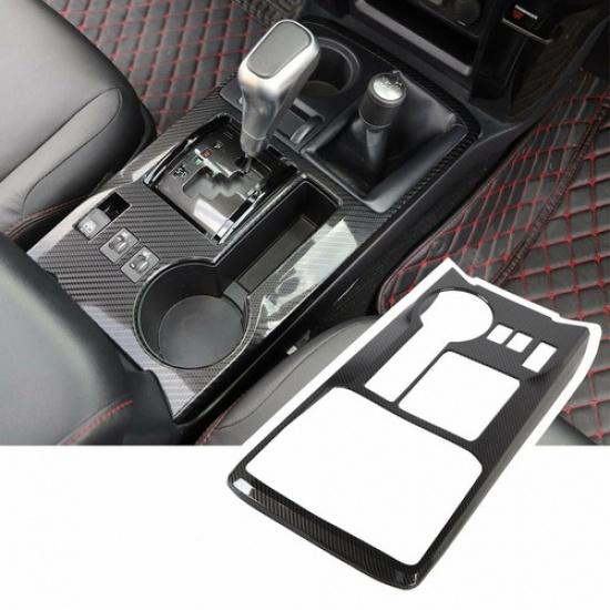 Center Console Gear Shift Panel Decor Cover Trim for 4Runner 2010+ Carbon Fiber