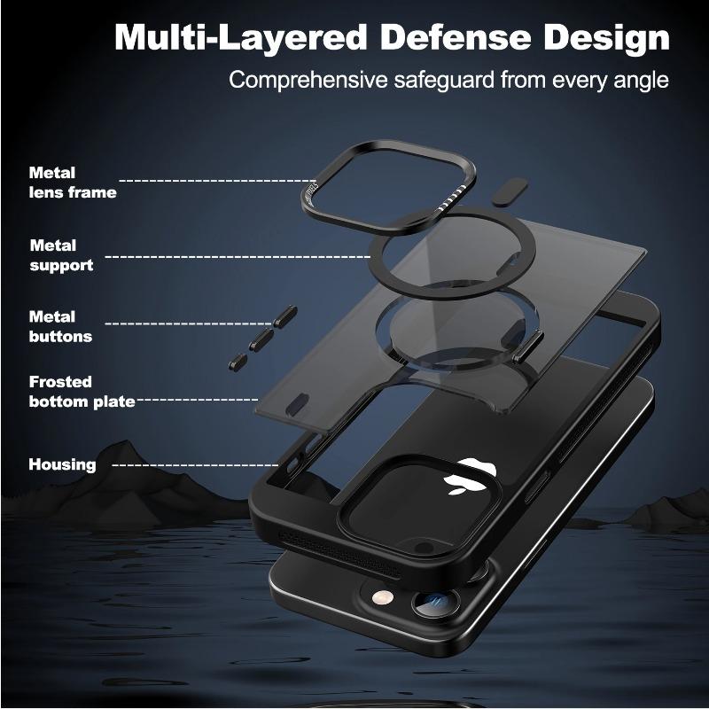 Magnetic Frame Bumper Protection Phone Case for IPhone 17 16 15 14 13 12 11 Pro Max for Magsafe Acrylic Translucency Cover