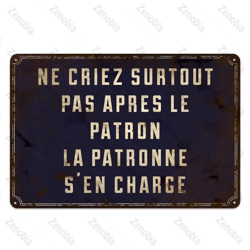 Vintage French Retro Metal Tin Sign Bar Pub Club Wall Decor Iron Painting Decorative Plate