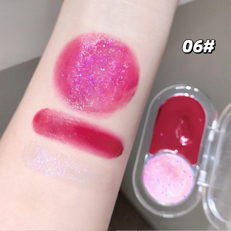 GEGE BEAR Glow-Blush Duo Stick 3.8g Cream-To-Pearl Dewy Flush & Highlighter 2-In-1 Portable Bear Case