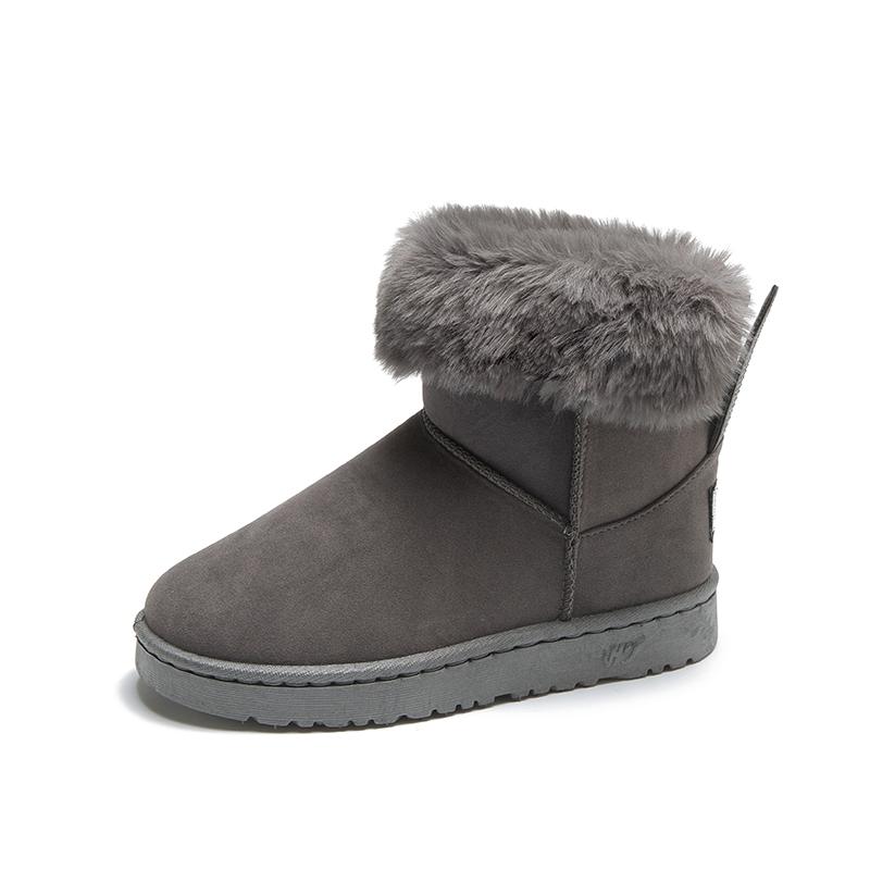 

Fashion 2024 Women Boots Genuine Leather Real Fox Fur Brand Winter Shoes Warm Black Round Toe Slip-On Casual Plus Size Female Snow Boots 41