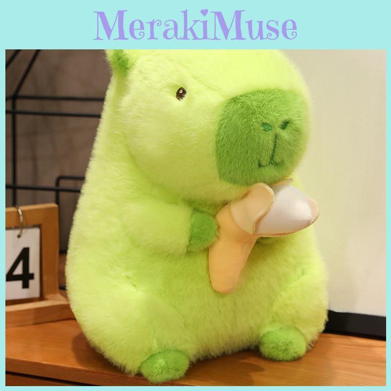 Plushie Capybara Soft With Bananas Decorate For Kids And Plush Collector