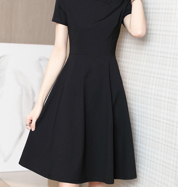 2025 Summer Women's Hepburn Style Retro Black Dress - Elegant, Slimming, High-End Design
