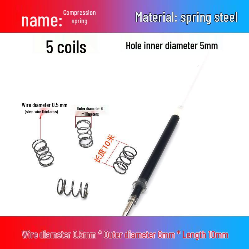 0.5mm Diameter Spring Steel Compression Spring for Precision Experiments and Miniature Helmet
