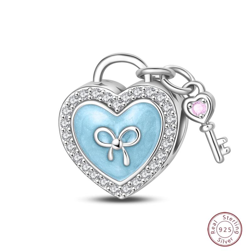 New Original Copper Beaded Bow Charm Blue Beads For Women Exquisite Diy Birthday Jewelry Gifts