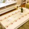 Pastoral Embroidered Table Flag Spring Flower Polyester Hollow Strip Fabric Home Coffee Table Tablecloth Table Flag