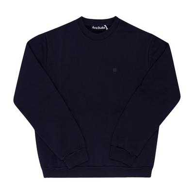 Acne Studio Ci0187 Tmavě modrá  885  Náplasta s logem obličeje Public Mikina