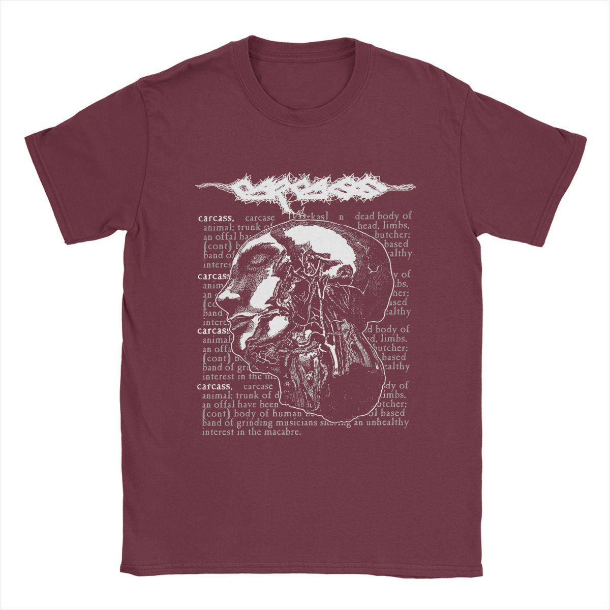 Мужские футболки Carcass Novelty 100 Cotton Tee Shirt Short Sleeve T Shirt Crewneck Tops Gift Idea S бордовый 1865₽
