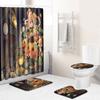 Halloween Shower Curtain Floor Mat Combination Four-Piece Set Bathroom Toilet Carpet Shower Room Mat Foot Mat