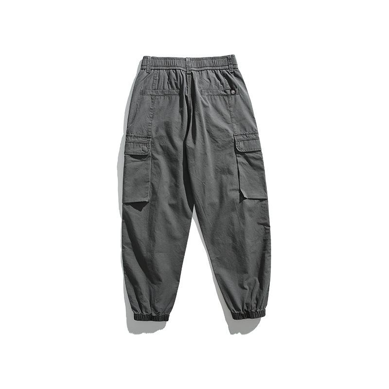 Multi-pocket Overalls Men's High-end Sense Ruffian Handsome Trendy Pants Men's Loose Casual Men's Trousers Tied Feet Men's Clothing