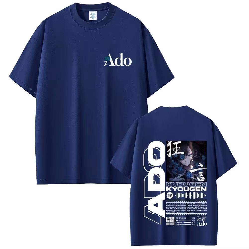 Limited Ado World Tour 2025 Hibana T Shirts Men Women Fashion Pop Music T-shirts Male Casual Cotton Vintage Tshirt Streetwears