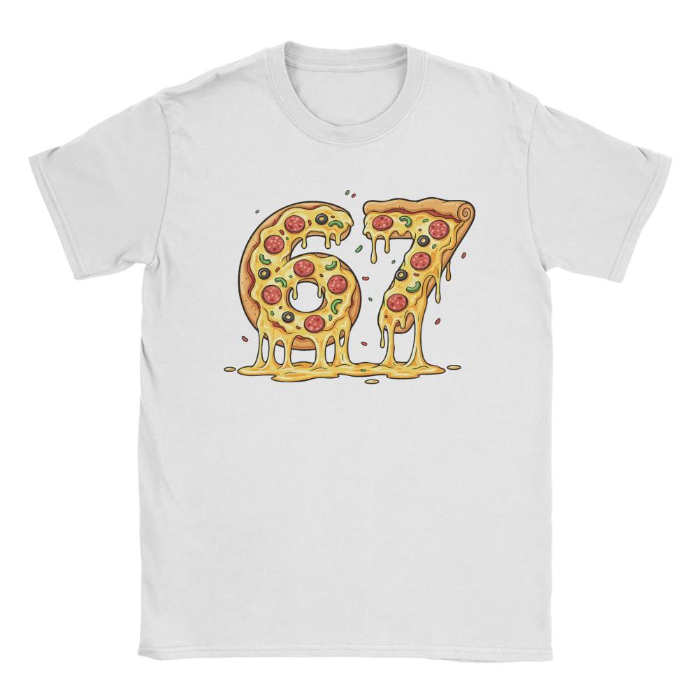 67 Pizza Meme Funny Six Seven Gen Alphas Slang TShirt Summer Cotton TShirt for Men Women Harajuku Tee Shirt Streetwear Top Tee