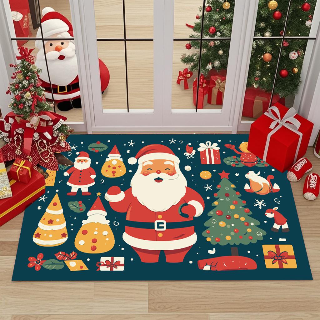 Modern Style Christmas Decor Home Carpet Living Room Big Size Antiskid Bedroom Bedside Rug Soft Easy Cleaning Entrance Door Mat