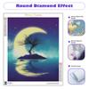 Diy Diamond Painting Landscape Moon Full Round Handmade 5d Diamond For Adults Kits Embroidery Cross Stitch Home Decoration 30x40cm/12x16inch