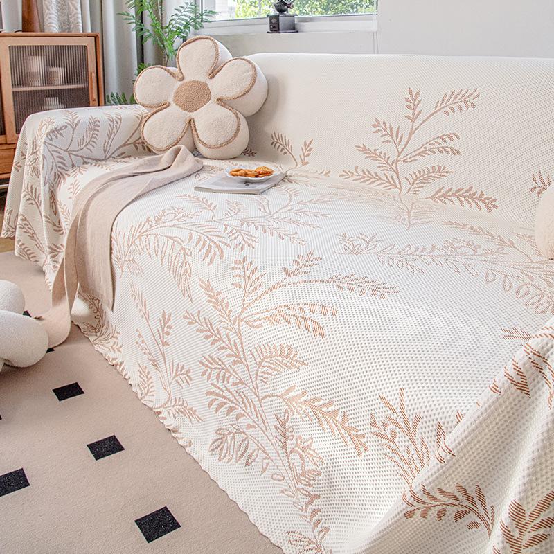 Summer Cool Breathable Sofa Towel Branches and Leaves All-Inclusive Sofa Cover Dust Cover One-Piece Sofa Large Cover Cloth Cushion