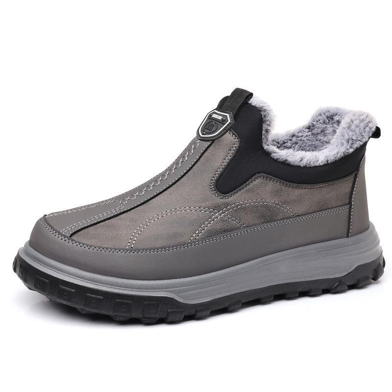 Men's Winter Cotton Shoes: Warm Velvet-Lined, Soft Sole, Breathable Snow Boots