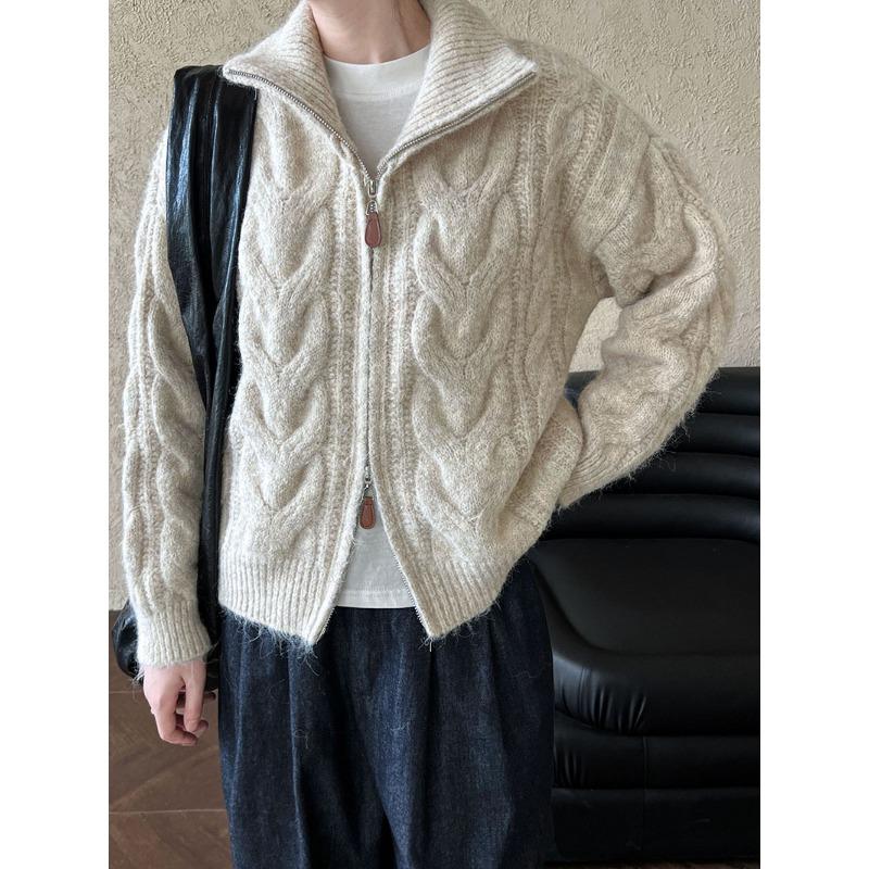Maillard Short Autumn Top Turtleneck Zipper Sweater Cardigan Women's Autumn and Winter New Loose Knitted Jacket