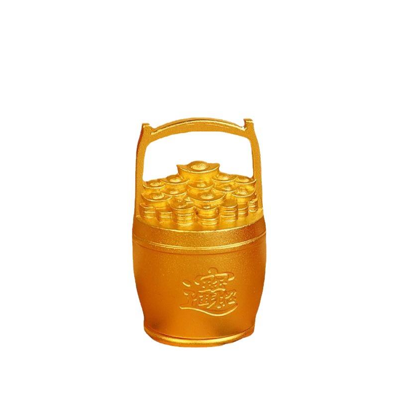 Brass of Gold , Bucket of Wealth and , Living Room Study Office Rice Jar Treasure Basin Ornament