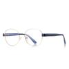 Fashion Metal Frame Myopia Glasses Anti-blue Light Fashion Women's Eyeglasses Simple Design Minus Diopter Prescription 0 To -6.0