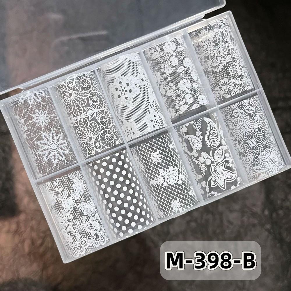Lace Design Nail Foils Stripe Pattern Black White Nail Art Stickers Leopard Print Sequin Effect Nail Decals Nail Decoration