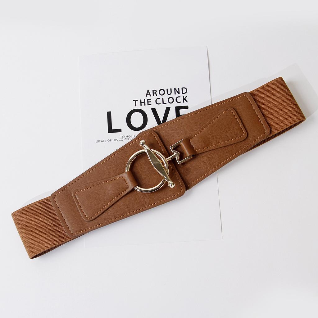 Trendy Elastic Women’s Belt for Coats and Dresses Stylish High-End Versatile Wide Belt for Dresses and Outerwear