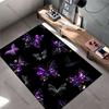 Colorful Glowing Butterflies In Darkness Carpet Yoga Living Room Room Decor Children's Crawling Mat Doormat Area Rug